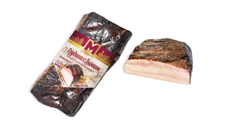 Копчено-вареный продукт из свинины мясной бескостный «Грудинка с Дымком» охлажденный